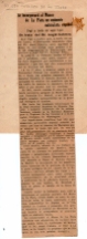 Recorte de prensa anunciando su llegada a La Plata, Argentina, el 13 de octubre de 1925, que fue recibido por el ministro de Asuntos Exteriores argentino.