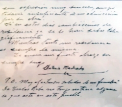 Firma y caligrafía de Machado el día 9 de febrero de 1939, 13 días antes de fallecer.