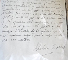 Firma de Rubén Darío en 1907, durante su estancia en Valldemosa, Mallorca, con Francisca Sánchez.